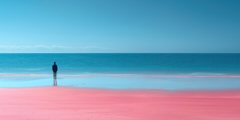 Solitude Amidst the Pink Sands
