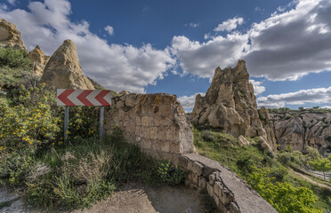 scenic rock formation landscape of cappadocia