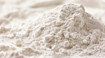 White Powder. Food Ingredient Background - Pile of Wheat Flour Studio Shot