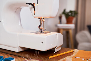 Sewing machine, manufacturing and creative for clothes design or small business, material or...