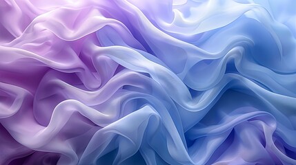 Fototapeta premium Abstract fabric background with soft, gradient waves in a soothing blue and purple palette, creating a calm and serene atmosphere