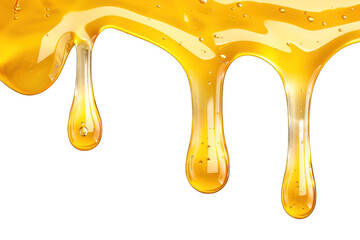 Background with dripping honey isolated on transparent background