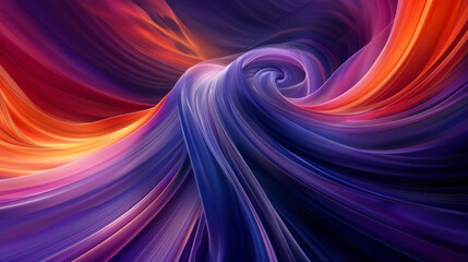 Obraz premium A colorful, abstract painting of a wave with purple and orange colors. The painting has a dreamy, ethereal quality to it, with the colors blending together in a way that creates a sense of movement.