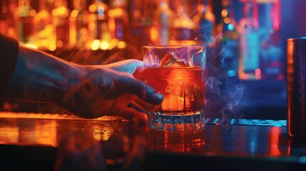 Bartender Pouring a Cocktail