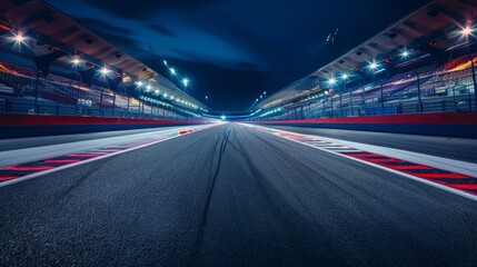 Obraz premium Illuminated International Race Track Stadium for Sports