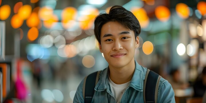 A dedicated Asian student thriving in a dynamic educational environment. Concept Academic Excellence, Diversity and Inclusion, Student Leadership, Community Involvement, Global Perspectives