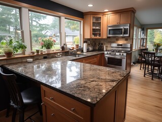 Modern Kitchen Interior on a Sunny Day