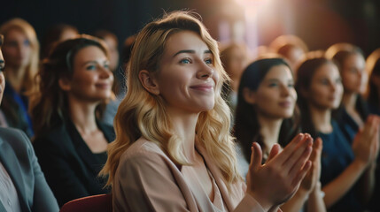 Obraz premium Business people applauding. Group of business people clapping. 