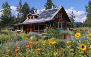 A zero waste home with composting systems, energyefficient appliances, and sustainable furnishings