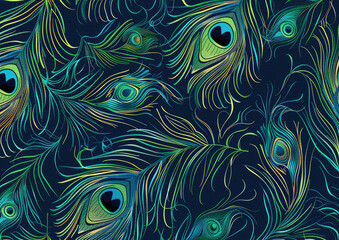 peacock bird feather vibrant colors in creative design for background