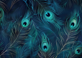 peacock bird feather vibrant colors in creative design for background