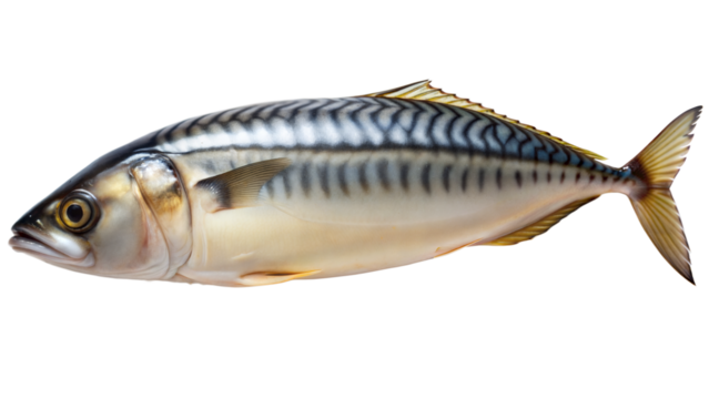 A large fish with a blue stripe on its side