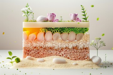 3D Illustration of Skin Layers Nourished by Natural Skincare Products - Ideal for Beauty and Cosmetic Education