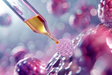 Advanced Skincare Solution in 3D Animation: Molecular Application and Cellular Impact for Beauty Innovation Design