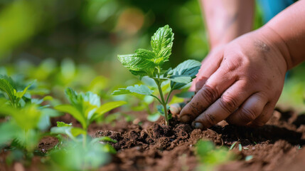 Group of People Holding a Plant