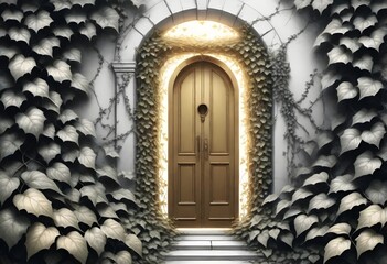 door in wall covered with leaves (88)