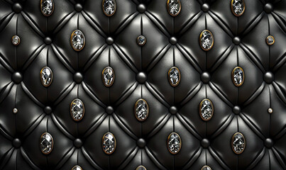 Elegant and luxurious background with a diamond pattern in black and silver, Generate AI
