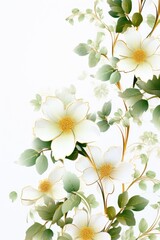 tropic leaves and flowers background