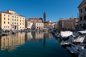 View on the town of Piran, a picturesque village on the Adriatic coast in the west of Slovenia