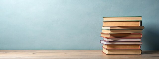stack of books with copy space