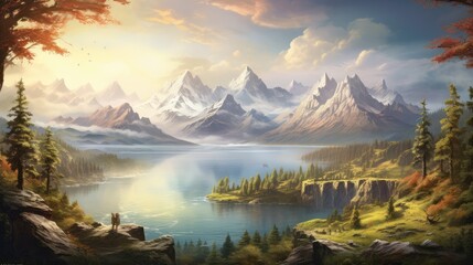 Fototapeta premium lake in the mountains