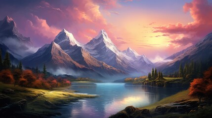 sunrise in the mountains