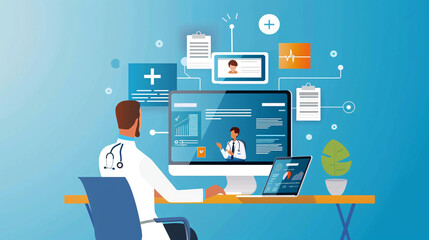 Patients are engaging in online meetings with doctors, discussing their health concerns and treatment plans. The virtual platform allows for convenient and effective communication.