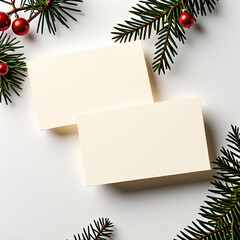 Mock-up, Christmas business card, design. Generative AI
