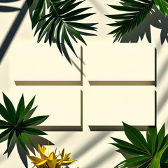 Mock-up, Summer business card, design. Generative AI