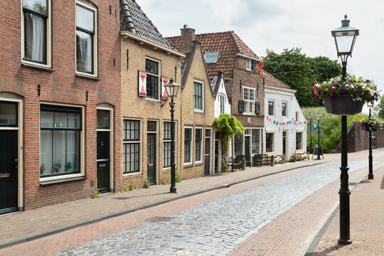 Street in the historic Dutch town of Brielle.