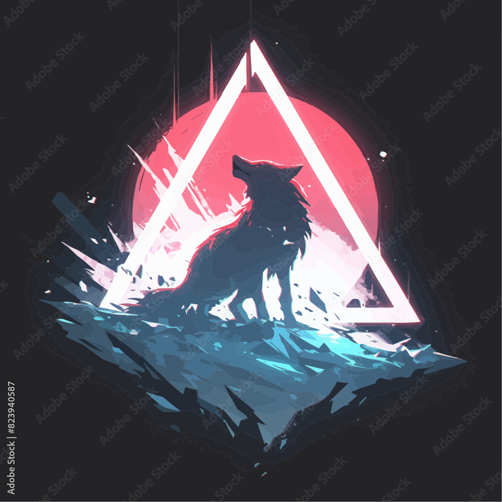 Wall mural vector logo of wolf