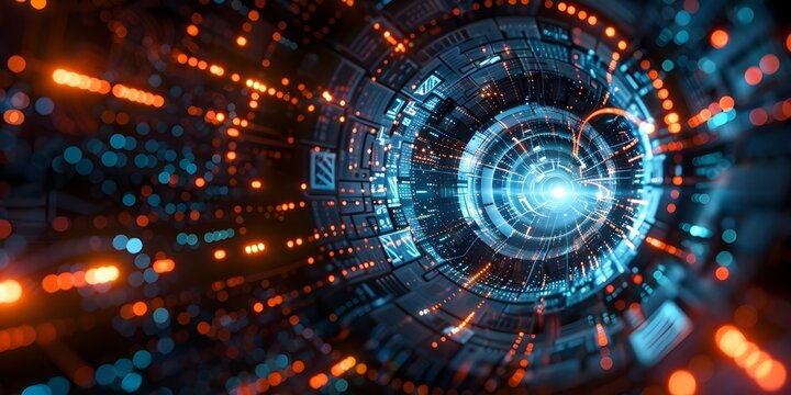 Securing Audio and Graphics Data Transmission with Digital Background Technology. Concept Cybersecurity, Data Encryption, Digital Background Technology, Audio Transmission, Graphics Transmission