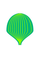 Abstract floral element in the form of a bud or leaf simple colored symbol