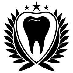 Elegant dental logo icon vector silhouette 