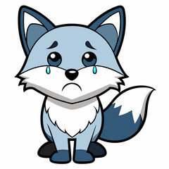 Arctic Fox cries icon vector illustration 