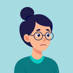 Thoughtful teacher with glasses vector illustration 