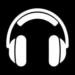 Headphone icon vector silhouette 