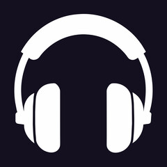 Headphone icon vector silhouette 