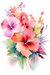 tropic leaves and flowers background