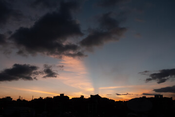 Sunset in a typical latin american city escape