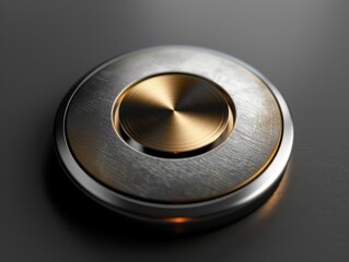 silver and gold metal button, industrial machinery