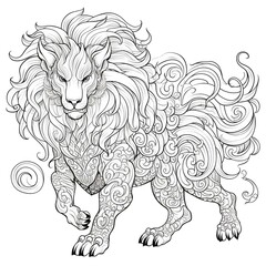 Chimera Coloring Pages for Adults: Intriguing Mythical Designs for Relaxation