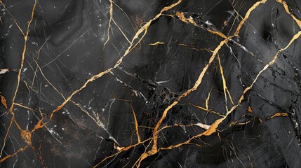 Black and grey marble with golden veins