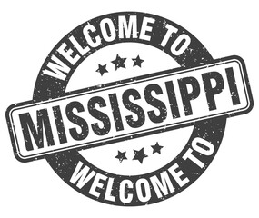 Welcome to Mississippi stamp. Mississippi round sign