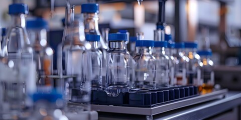 Hexagonal Lab Equipment for Clinical Chemistry Research Experiments. Concept Laboratory Equipment, Clinical Chemistry, Research Experiments, Hexagonal Design