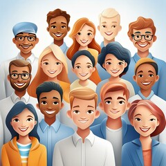 Diverse group of working professionals