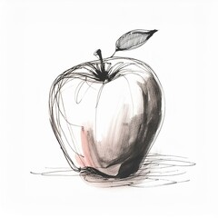Pencil drawing of an apple