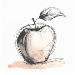 Pencil drawing of an apple