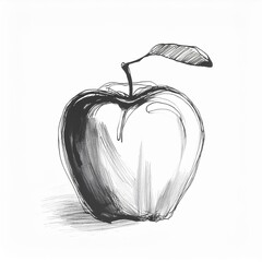 Pencil drawing of an apple