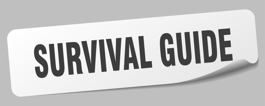 survival guide sticker. survival guide label
